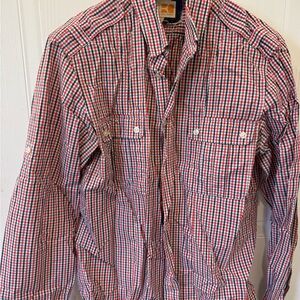 BOSS ORANGE Red, Blue & White Checked Button-Down Shirt